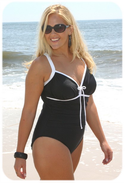 Sexy plus size black and white one piece swimsuit